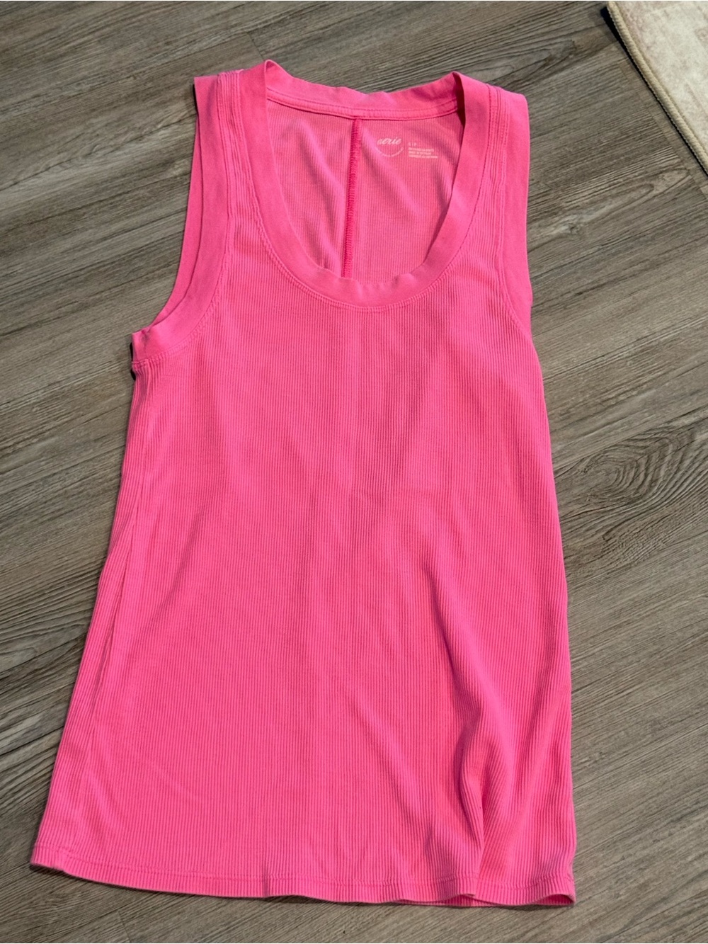Aerie Hot Pink Ribbed Tank Top